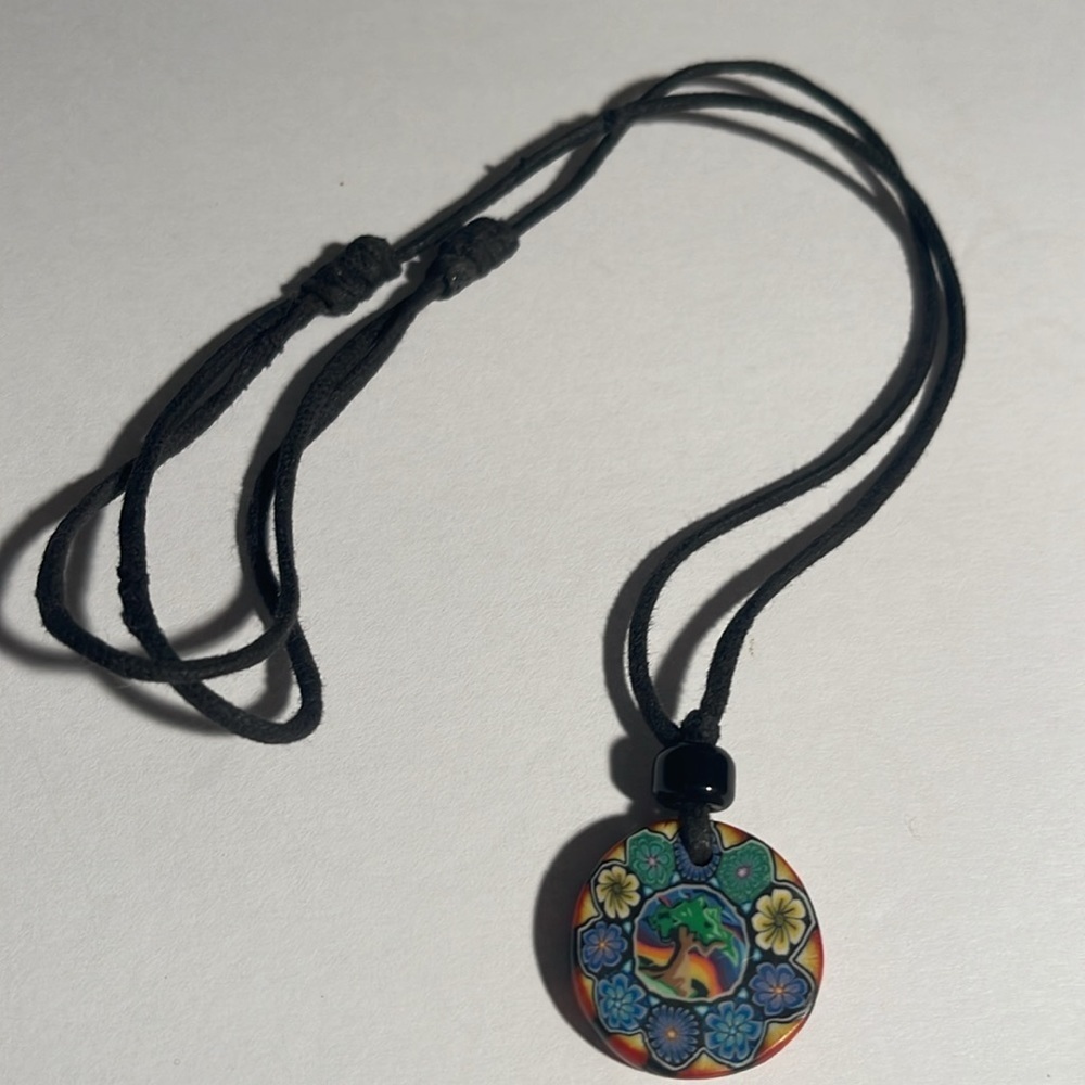 Polymer Pendent Leather Necklace - Picture 2 of 4